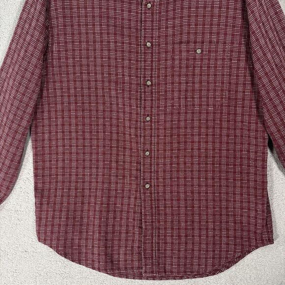 Territory Ahead Flannel Shirt Men’s Size L Burgundy White Textured - Picture 3 of 16